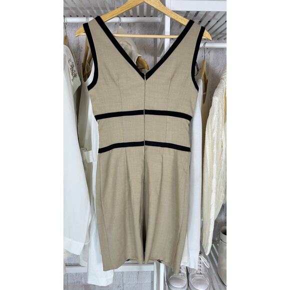 XOXO Women's Size 2 Juniors Size 5/6 Tan Sheath Dress with Black Edging #0278 - Picture 3 of 10